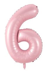 Фольгированный шар цифра «6» slim розовая 40" в уп (Китай)