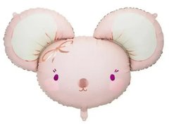 Фольгированный шар Большая фигура Голова мышки розовая 68х59 см (Китай)