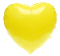 Фольгована кулька 18” Серце макарун Жовтий (Китай)