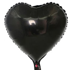 Фольгированный шар 10” Сердце Чёрное (Китай)