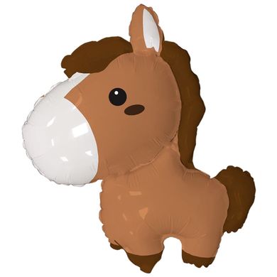 Фольгированный шар Flexmetal Большая фигура Лошадка коричневая