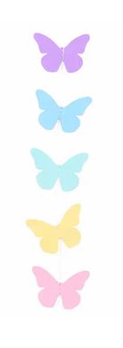 Гірлянда картон пласка Пастельне асорті метелики 1,2 м