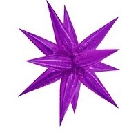 Фольгированный шар Звезда колючка фиолетовая 65 см (Китай)