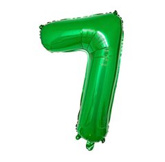 Фольгированный шар цифра «7» зелёная 32” под гелий в уп. (Китай)