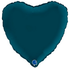 Фольгированный шар Grabo 18" Сердце Petrol синий