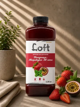 Концентрат напитка Клубника-Маракуйя-Мята Loft 1250 г для лимонадов и Bubble Tea
