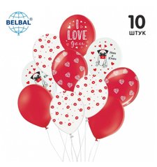 Набір з кульок Belbal "I Love You" Мопс (10 шт) в уп.