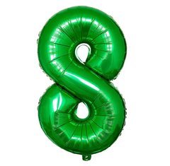 Фольгована кулька цифра «8» зелена 32” під гелій в уп. (Китай)
