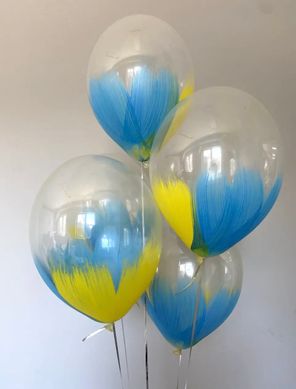 Латексна кулька Belbal 12” Браш Жовто-Блакитний (1 шт)