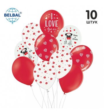 Набір з кульок Belbal "I Love You" Мопс (10 шт) в уп.