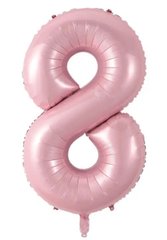 Фольгована кулька цифра «8» Рожева 16" (Китай)