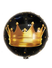 Фольгована кулька 18" круг "корона" Китай