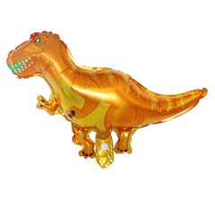 Фольгированный шар Мини фигура Тиранозавр Рекс желтый 35х47 см (Китай)