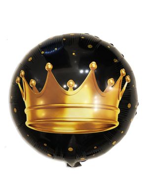 Фольгированный шар 18″ круг “корона” Китай