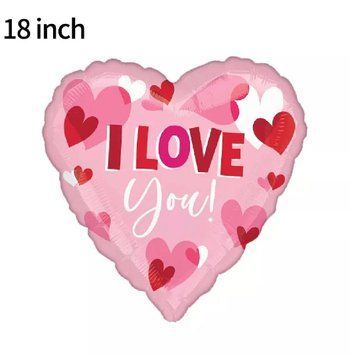 Фольгированный шар 18&Prime; сердце розовое I love you (Китай)