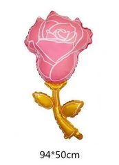 Фольгована кулька Велика фігура Рожева троянда 94х50 см  (Китай)