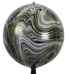 Фольгированный шар 22” Сфера Агат чёрный 55 см (Китай)