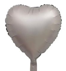 Фольгированный шар 18” Сердце сатин Серебро (Китай)