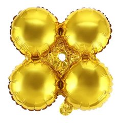 Фольгированный шар Большая фигура Четырехлистник Золото (база) 45*45 см (Китай)