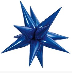Фольгированный шар Звезда колючка синяя 100см (Китай)