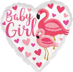 Фольгована кулька 18 "серце baby girl Фламінго Китай