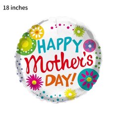 Фольгована кулька 18” круг у білий Happy Mother's Day Китай