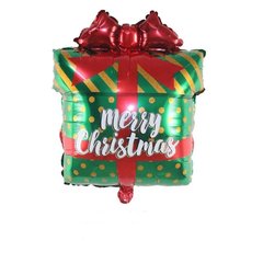 Фольгированный шар Большая фигура Рождественский подарок зеленый 65 см (Китай)