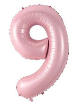 Фольгована кулька цифра &laquo;9&raquo; Рожева 16" (Китай)