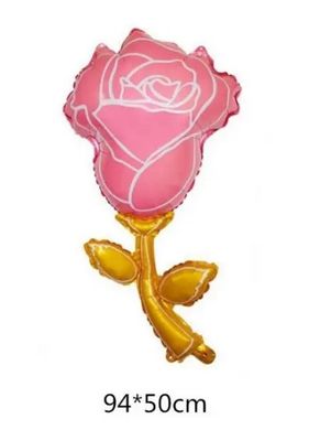 Фольгированный шар Большая фигура Розовая роза 94х50 см(Китай)