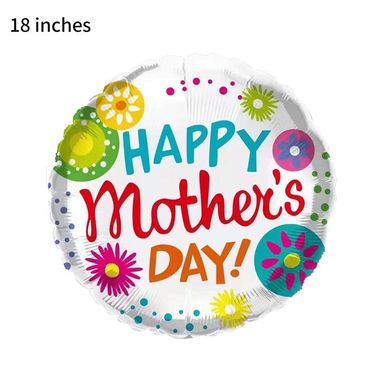 Фольгированный шар 18” круг в белый Happy Mother’s Day Китай