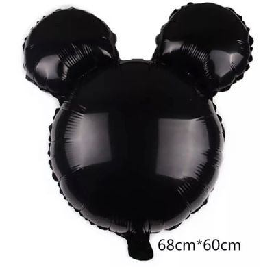 Фольгированный шар Большая фигура Микки Маус черный однотонный 66 см (Китай)