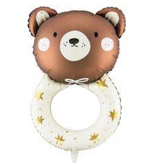 Фольгована кулька PartyDeco Велика фігура ведмедик брязкальце (88 см)