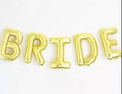Фольгированное надпись BRIDE золото (40см)