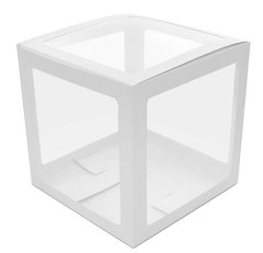 Коробка кубик 30*30*30см для воздушных шаров Белые грани 1шт