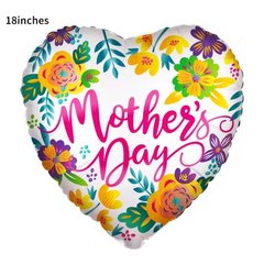 Фольгована кулька 18” серце з квітами happy Mother's Day Китай