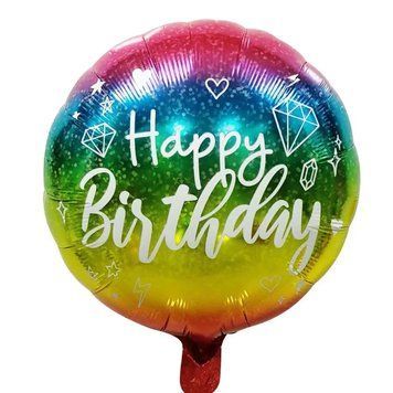 Фольгована кулька 18&rdquo; круг із малюнком градієнт HB білим. Китай