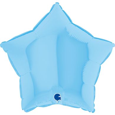Фольгированный шар Grabo 18" Звезда макарун Голубой (Matte Blue)