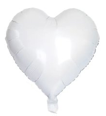 Фольгированный шар 18” Сердце Белое (Китай)