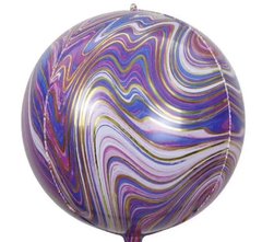 Фольгированный шар 22” Сфера Агат фиолетовый 55 см (Китай)