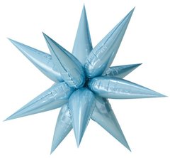 Фольгированный шар Звезда колючка голубая 100см (Китай)