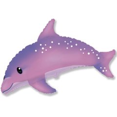 Фольгированный шар Flexmetal Большая фигура Милый дельфин розовый