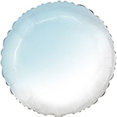 Фольгированный шар Flexmetal 32" Круг Омбре бело-голубой (baby blue)