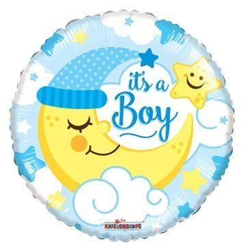 Фольгированный шар 18&rdquo; круг голубой it&rsquo;s a boy полумесяц Китай