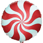 Фольгована кулька Flexmetal 9" круг круг цукерка червона