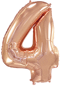 Фольгированный шар цифра &laquo;4&raquo; Rose Gold 70 см воздух (Китай)