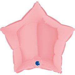 Фольгована кулька Grabo 18" Зірка макарун Рожевий (Matte Pink)