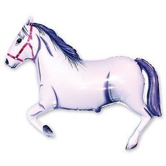 Фольгована кулька Flexmetal Міні фігура кінь білий