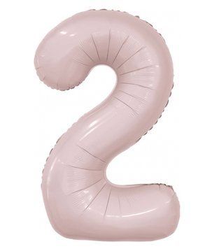 Фольгированный шар цифра &laquo;2&raquo; slim Пыльная Роза 32&rdquo; (Китай)