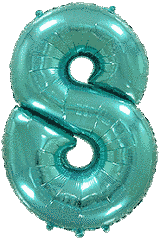 Фольгована кулька Flexmetal цифра «8» Тіффані 40"