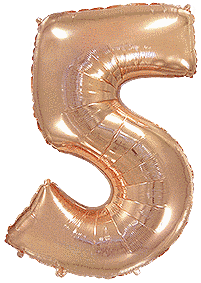 Фольгированный шар цифра &laquo;5&raquo; Rose Gold 70 см воздух (Китай)